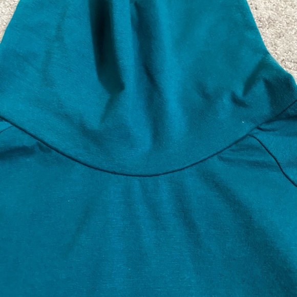 Turquoise cotton/spandex  turtleneck - Picture 4 of 6